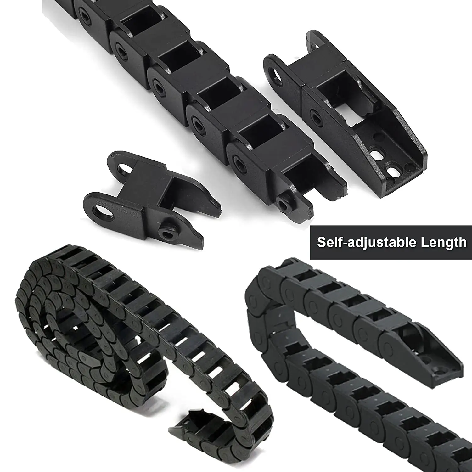 7x15mm Łańcuch przeciągania kabli typu zamkniętego Plastikowe elastyczne łańcuchy nylonowe 1M ze złączami końcowymi do drukarki 3D Maszyna CNC — zdjęcie 6