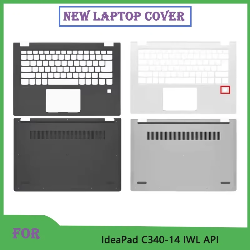 Para IdeaPad Flex-14IWL C340-14 C340-14IWL C340-14API C340-14IML Laptop LCD contraportada reposamanos superior inferior carcasa