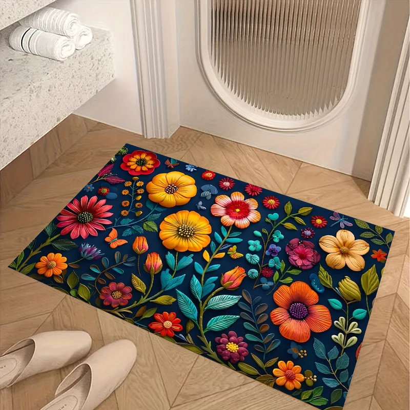 Welcome Doormat Dragonfly Sunflower Flower Floor Mat Home Decor Rug Living Room Bedroom Entrance Welcome Mat