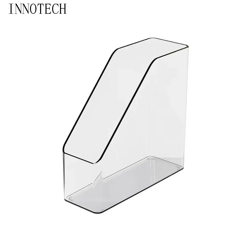 Filleted Corner Transparent Desk Folder PET Storage Bin Vertical File Folder Slim Space Saving Paper Tray Organizer Home