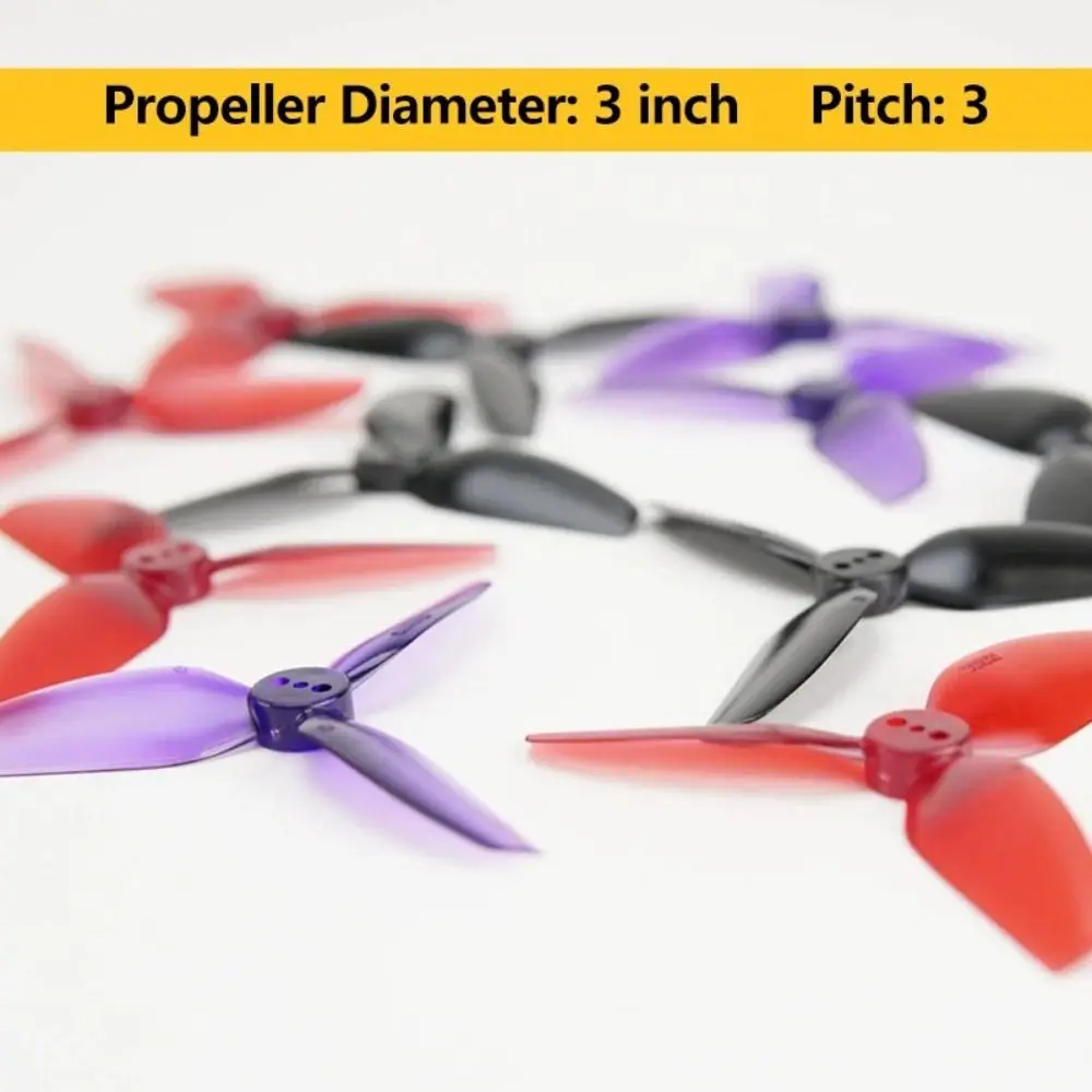 2Pairs Durable PC Prop T3X3X3 Propeller 3inch Drop-proof Toothpick Cinewhoop Ducted 3 Blades 3030 3-Blade Props CineLog view 2