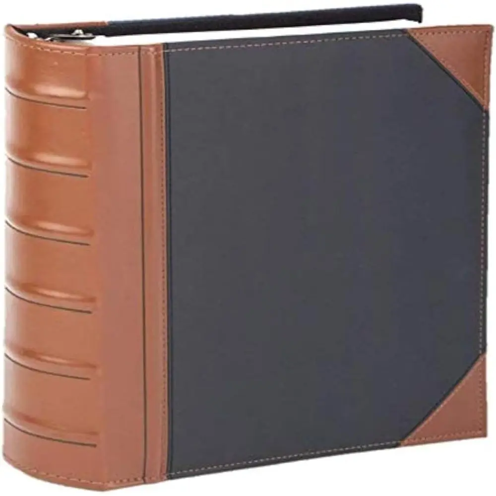 

Двухцветный кожаный 3-кольцевой переплет для документов повышенной прочности с прошитой корешковой линейкой и эргономичными ручками