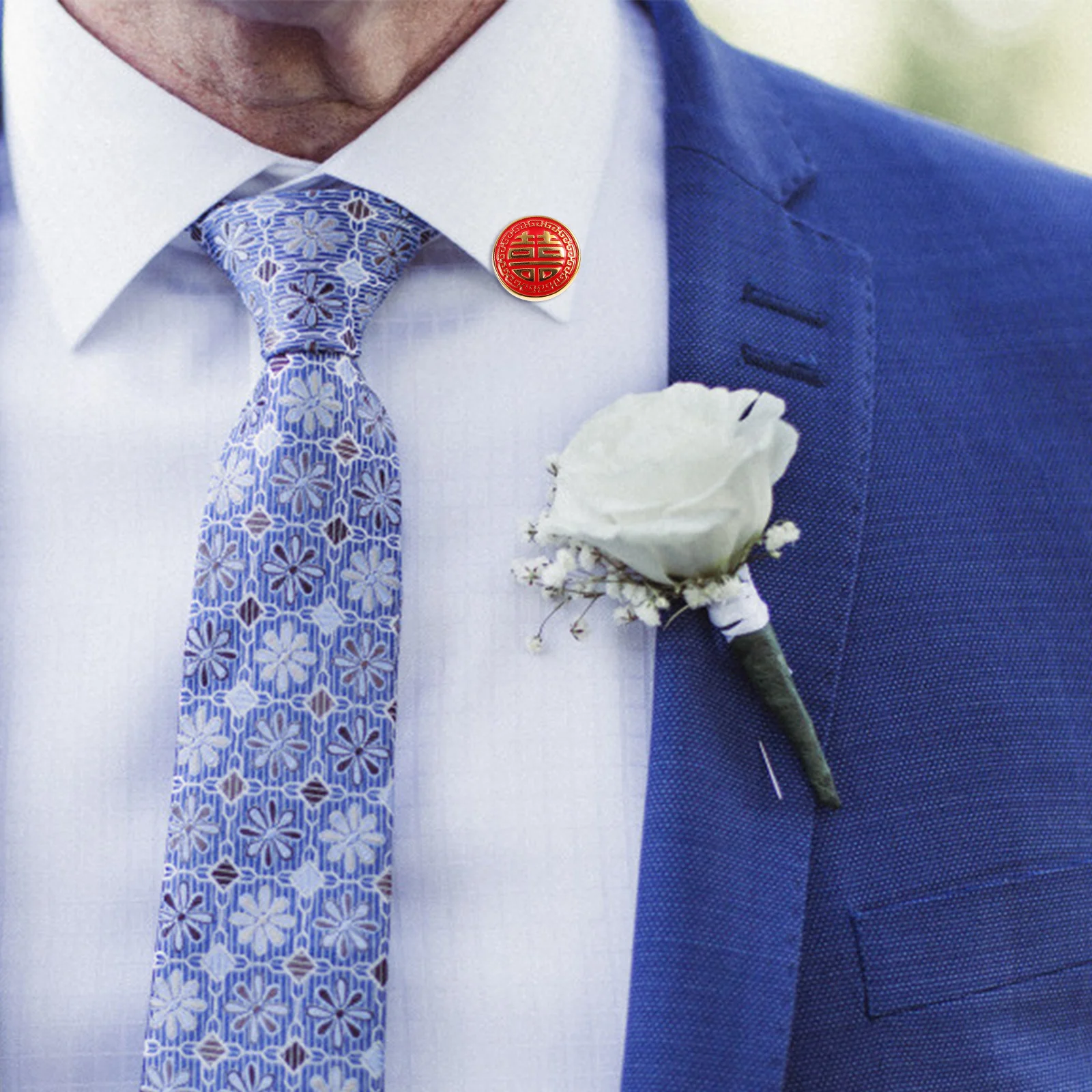 1 Uds. Broche de cobre dorado estilo chino novio boda mejor broche para hombre accesorio de ropa suministro de boda Pin para el pecho