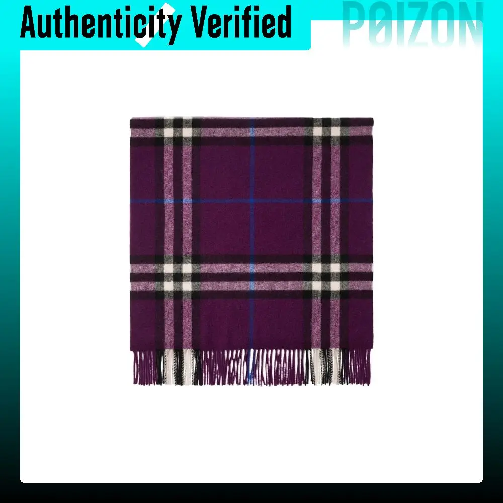 Burberry Cashmere Knit Scarves Women's Purple 8091014
