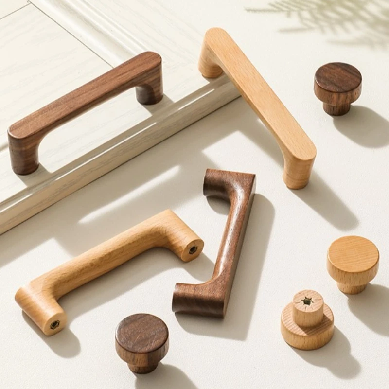Nordische Holzmöbel T-Griffe aus Walnussholz, Schranktürgriffe, Schubladengriffe, Dekoration für Zimmermöbel, Möbelbeschläge – Detail 3