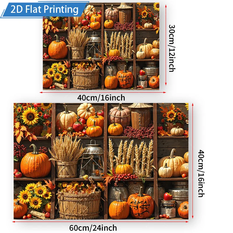 [2D شقة] 1 قطعة 4x16 بوصة علامة معدنية الخريف الحصاد جدار الفن اليقطين القمح عباد الشمس ريفي مزرعة ديكور الحديد تسجيل 2D طباعة مسطحة