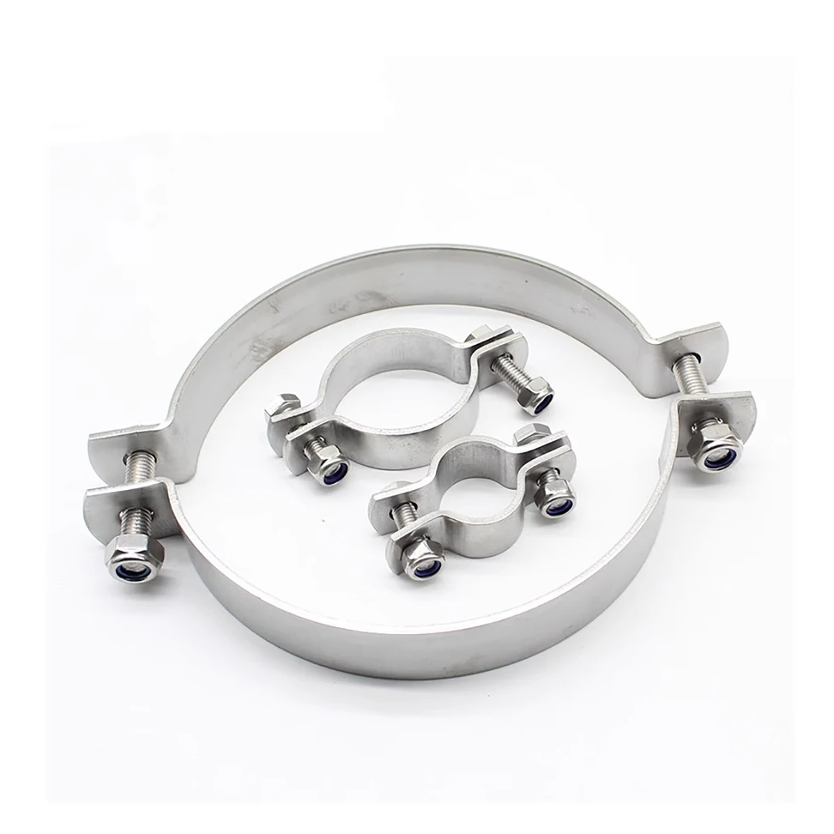 

304 Stainless Steel Thickened Pipe Clamp Grounding Hugging Clamp - Pipeline & Electric Pole Mounting Bracket
