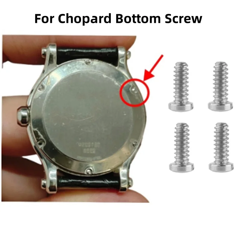 Tornillos inferiores de reloj para tornillos de reloj serie Chopard, tornillos traseros de acero inoxidable, accesorios de tornillos de fijación de cubierta trasera