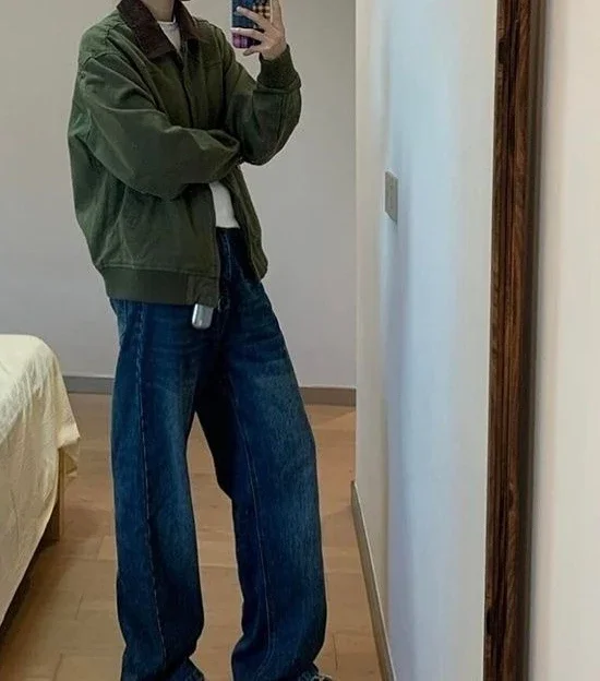 Wiosenno-jesienna kurtka w stylu vintage, modna, luźna, damska, uniwersalna kurtka, top.