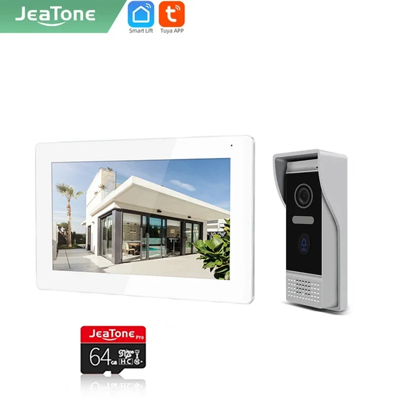 Jeatone 7 Zoll Wifi Video Tür Telefon Gegensprechanlage Türklingel drahtloses Hausa larm system Tuya Smart Home für Tür kamera Steuerungs system