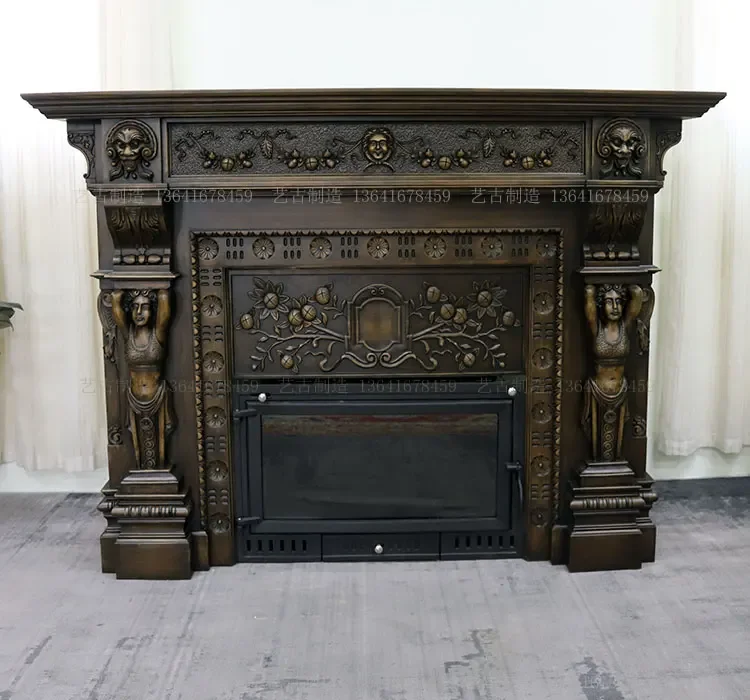 

Декоративный камин из цельного дерева в стиле ретро, французская классика, смесь и соответствие