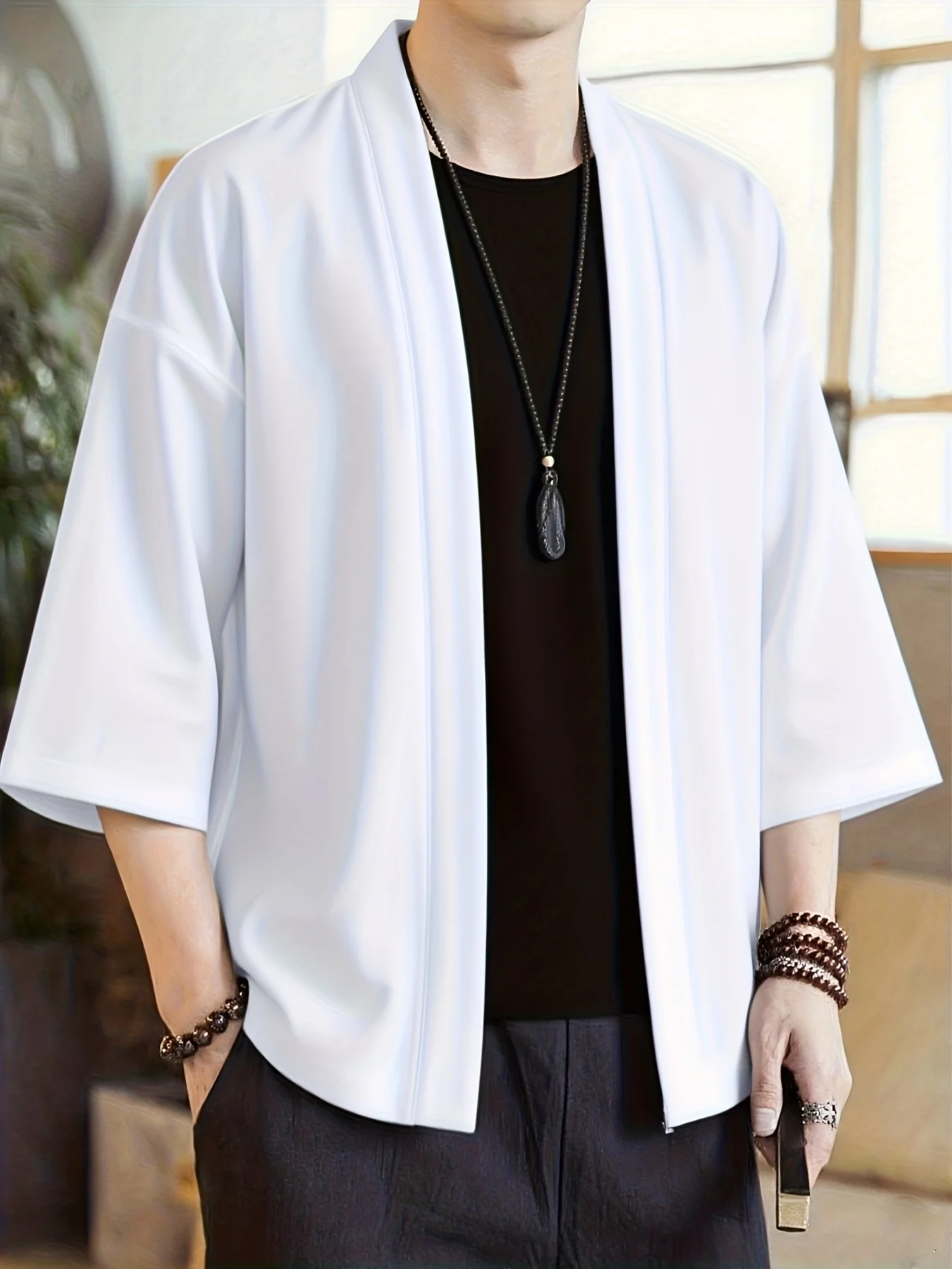 Kimono Masculino de Verão 2026 com Estampa 3D, Respirável, Leve, Casual e Moderno para Uso Externo