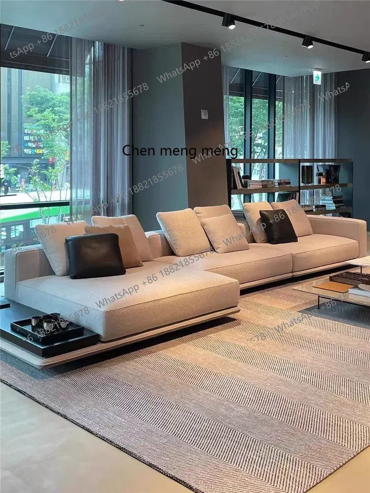 

X Minimalist fabric sofa living room large apartment combination villa high-end cotton and linen new special-shaped sofa