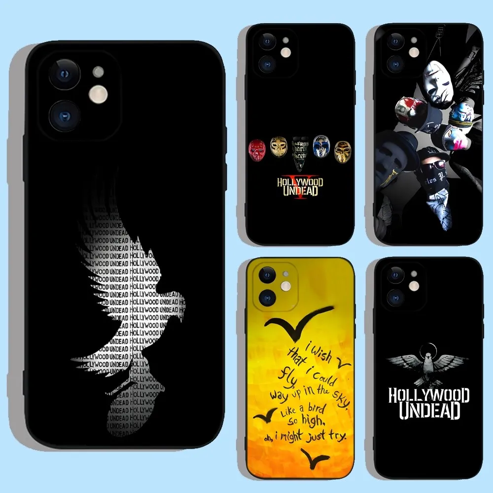 

H-Hollywood Undead Band Phone Case For Apple iPhone 15,14,13,12,11,XS,XR,X,8,7,Pro,Max,Plus,mini Silicone Black Cover
