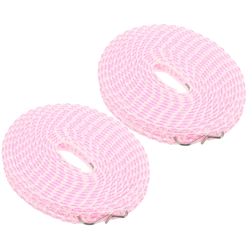 

2pcs 5M White Thickened PE Nonslip Clothesline Rope for Indoor Outdoor Home Travel Windproof Portable Saves Space Dry