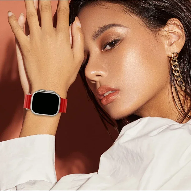 Ocean Band สําหรับ Apple Watch Ultra Strap 46 มม.42 มม.49 มม.45 มม.44 มม.41 มม.40 มม.สร้อยข้อมือกีฬา iwatch SE Series 10 9 8 7 6 5 4 3 Ultra
