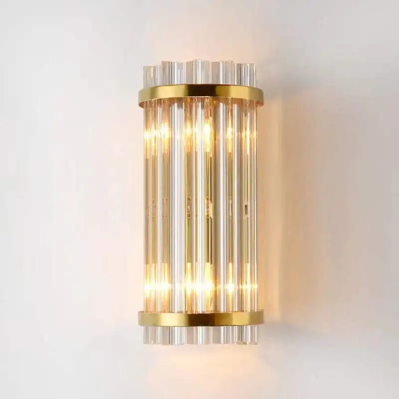 

Crystal wall lamp, living room background wall lamp, post-modern minimalist bedroom bedside lamp, Nordic light luxury wall lamp,