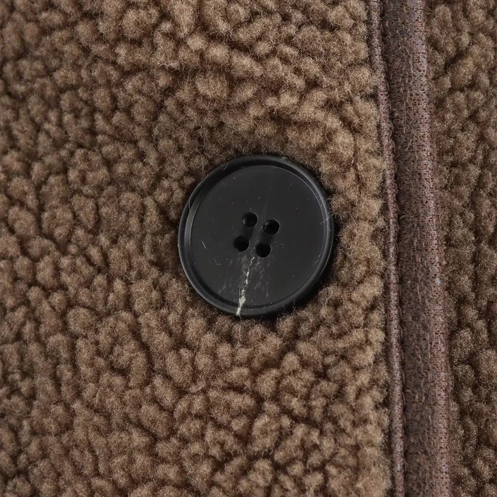 سترة صوف عصرية أوروبية وأمريكية بتصميم جيب كاجوال ملابس خارجية نسائية ذات طراز شعبي #5