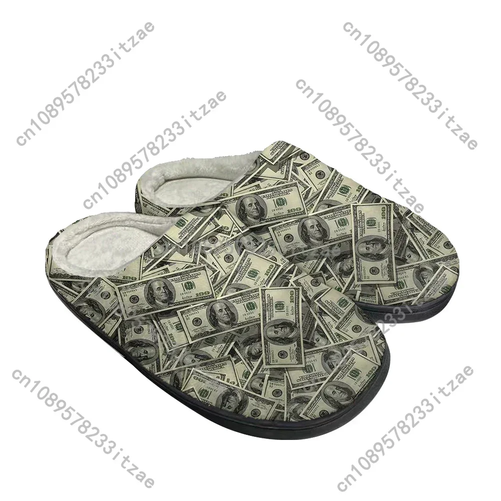 Hot Cool USA Dollar Fashion Cotton Custom Slippers Mens Womens Teenager Plush Casual Keep Warm Shoes Thermal Comfortable Slipper