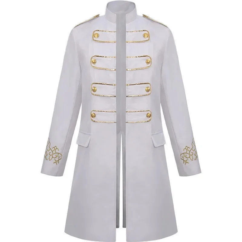 

Европейское и американское мужское пальто с золотой каймой, модное паровое ретро-вышитое мужское пальто с воротником-стойкой, фрак