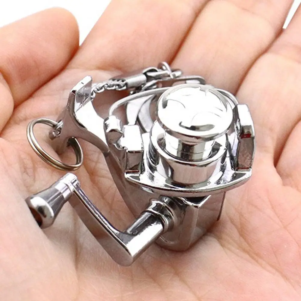 Outdoor Alloy Fishing Reel pendant Drum Pendant Fishing Tackle Fishing reel Keychain Mini Spinning Wheel Drum Pendant