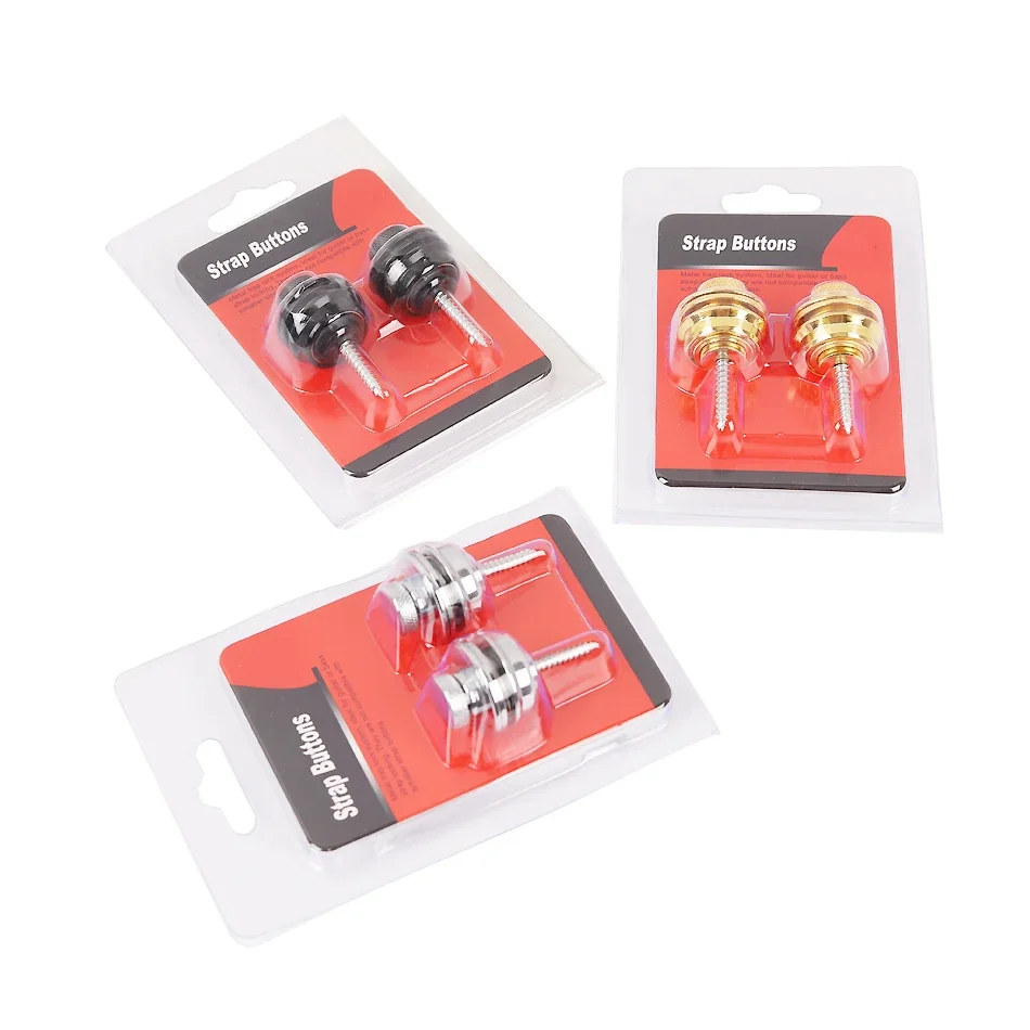 Professional 2 Pieces/Set Flat Head Quick Fix Metal Guitar Straplock Button for Electric Guitar Bass 3 Colors