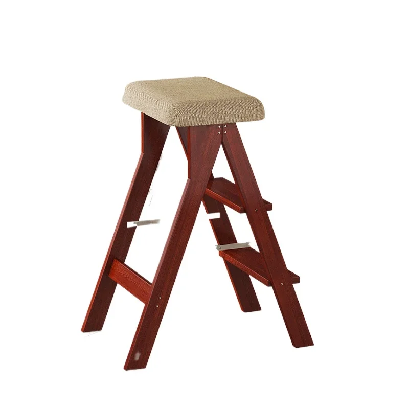 

Ladder stool Small ladder Household solid wood folding stool Bench bar high stool