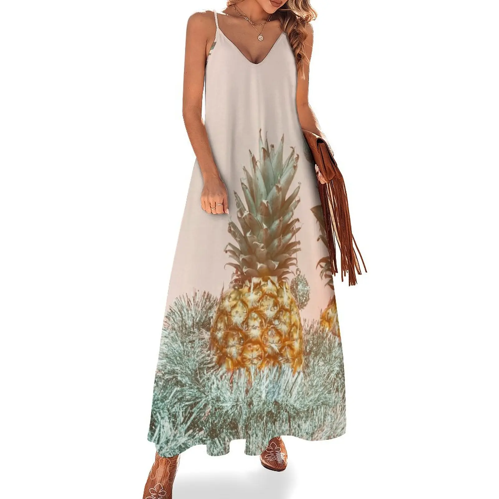

Holiday Spirit Pineapples Sleeveless Dress women's evening dress 2025 women's fashion dresses Dress