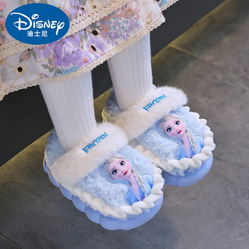 

Disney Frozen E Winter Kids Cotton Shoes Girls Elsa Princess Warm Wear Girls Cotton Slippers Casual Shoes