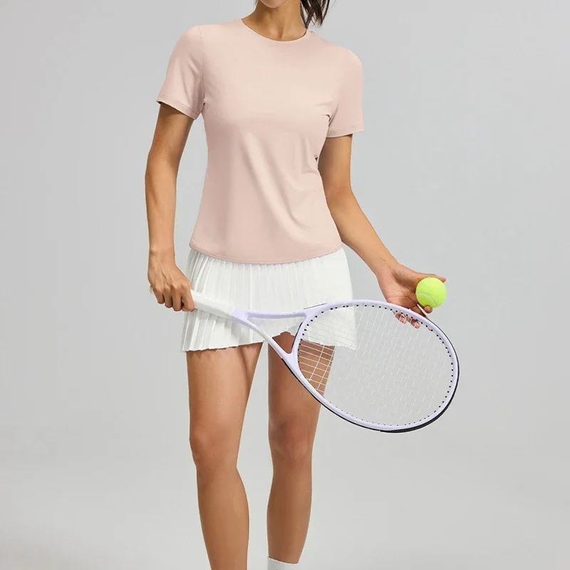 

Женская спортивная футболка с коротким рукавом, летняя майка для тренировок, тренажерный зал, бег, сексуальная футболка для фитнеса, укороченный топ для йоги с открытой спиной