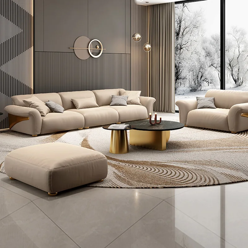 Modern Leather Sofas Luxury European Lounge Sectional Living Room Sofas Modular Design Sofas Modernos Para Sala Home Decor