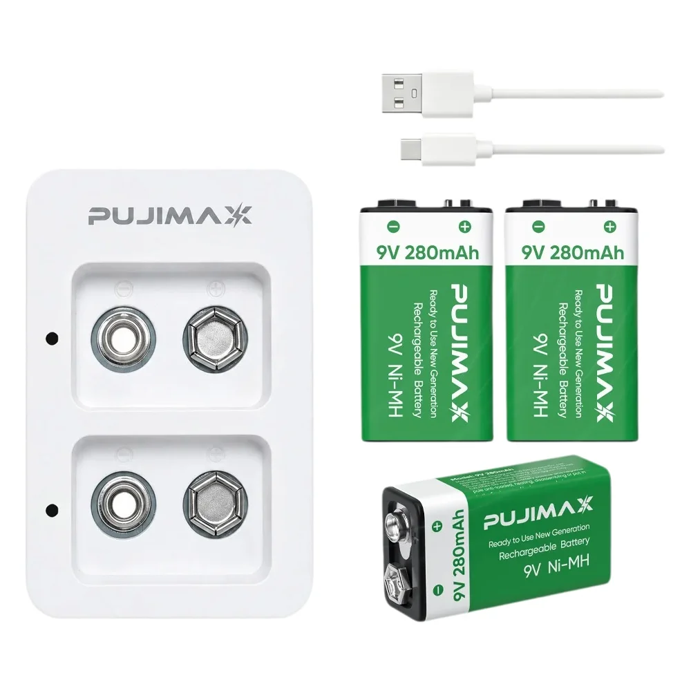 Akumulator PUJIMAX 9V 280mAh 6F22 NI-MH do helikopterów RC, multimetrów, gitar, mikrofonów, czujników dymu — zdjęcie produktu 7