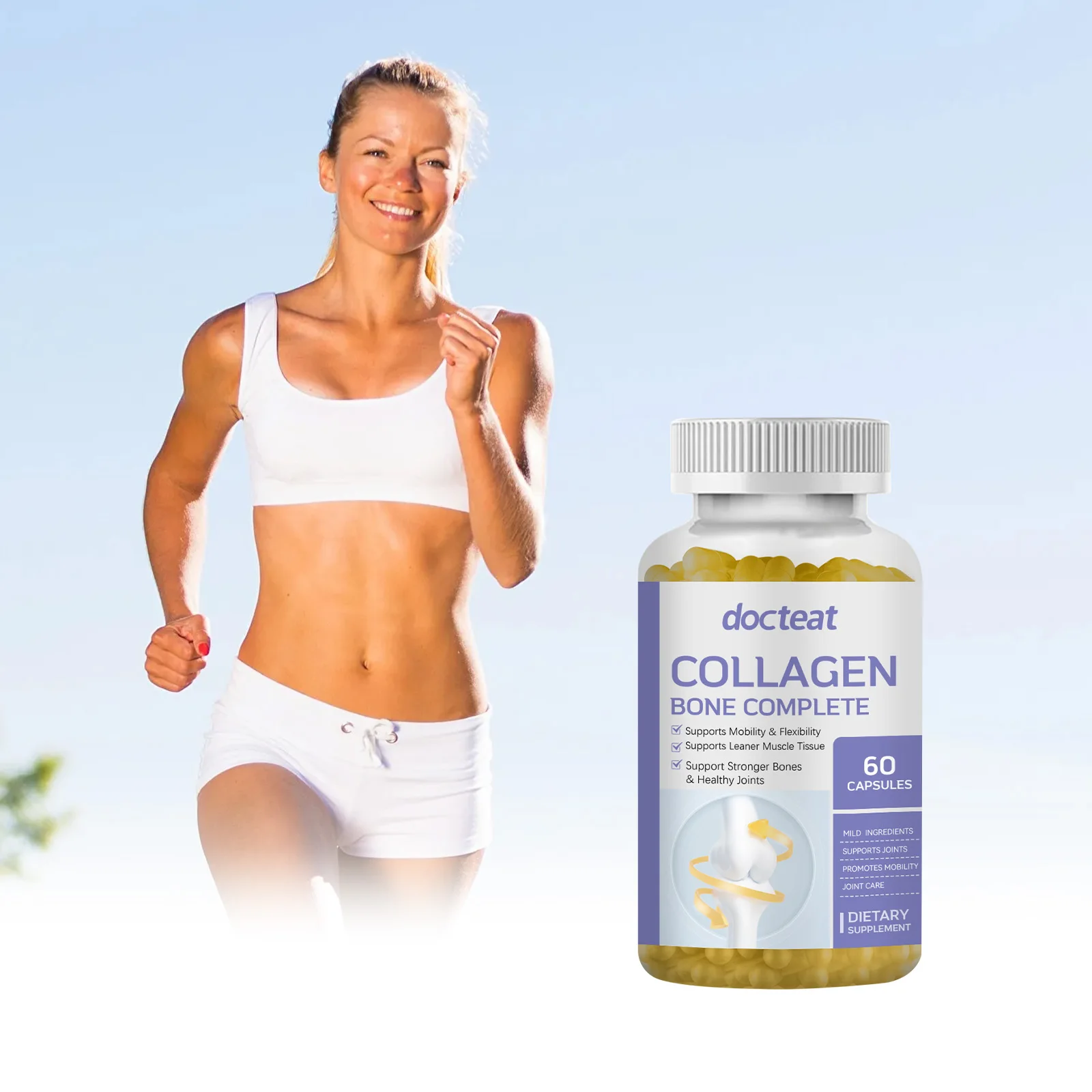 Collagen Capsules Rich in Vitamins and Minerals to Support Joint Vitality