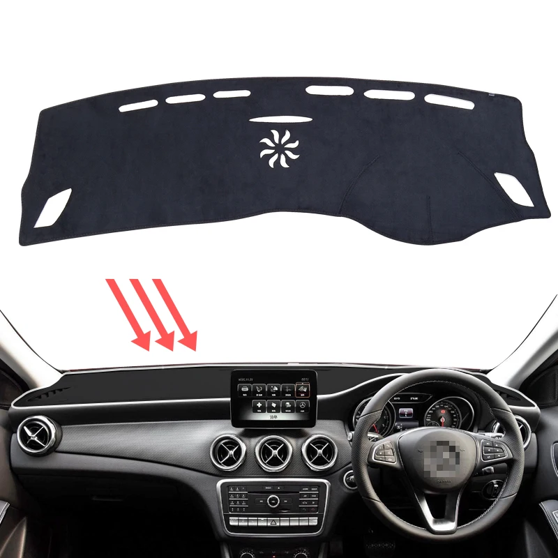 for Mercedes Benz A-Class W176 A180 A200 A45 2013-2018 Car Dashboard Mat Dash Mat Dashmat Sunshade Protective Carpet