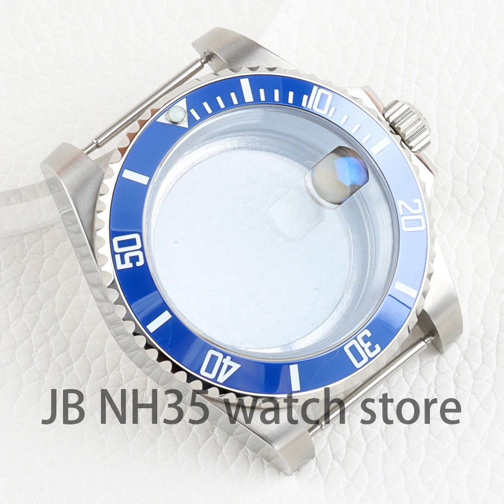 

40mm nh35 Case Blue Ceramic Bezel Sapphire Crystal Solid Stainless Steel for Submariner nh34/nh35/nh36/nh38 Movement 28.5mm Dial