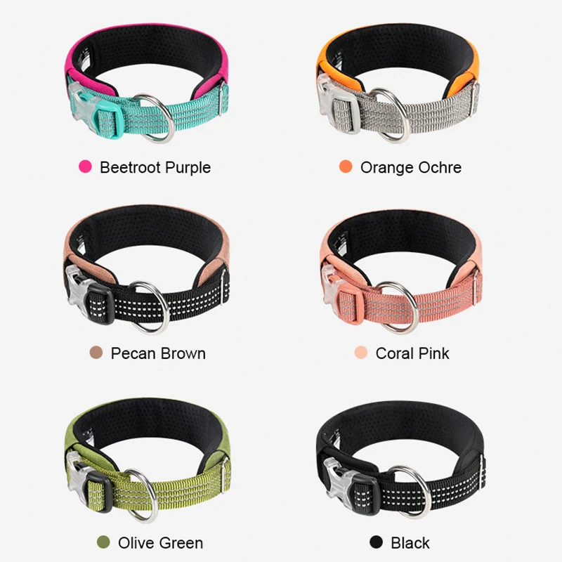 Truelove Pet Collar Reflective Multifunctional Personalized Dog Collar DuPont Soft Breathable Adjustable for Large Dogs TLC5611