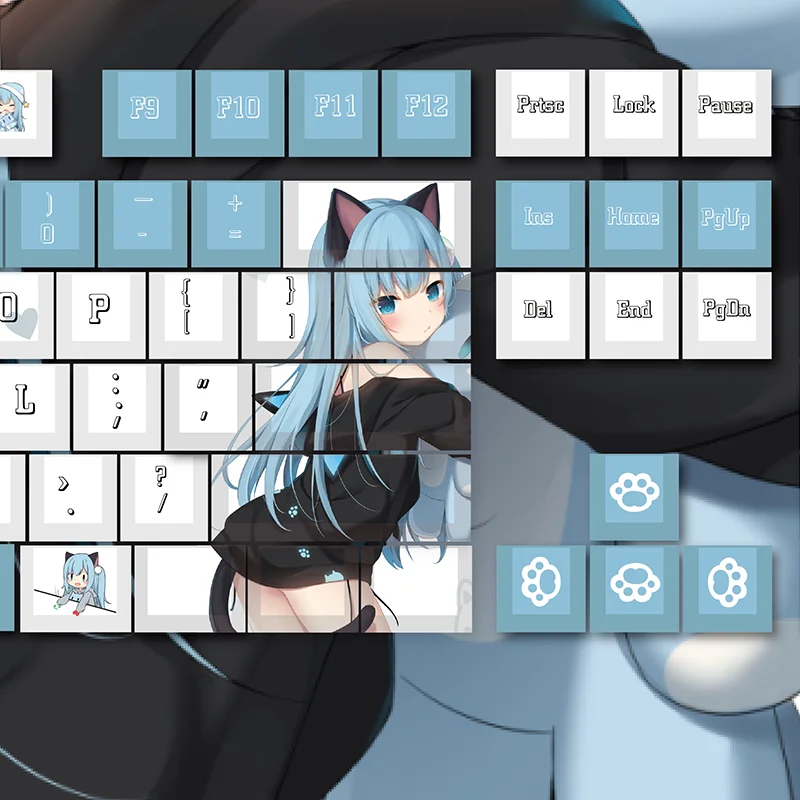 Imagem -03 - Nekoha Shizuku Tema Keycaps 108-key Sublimação Pbt Jogo de Desenhos Animados Anime Perfil Cereja Teclado Mecânico Keycaps Presentes