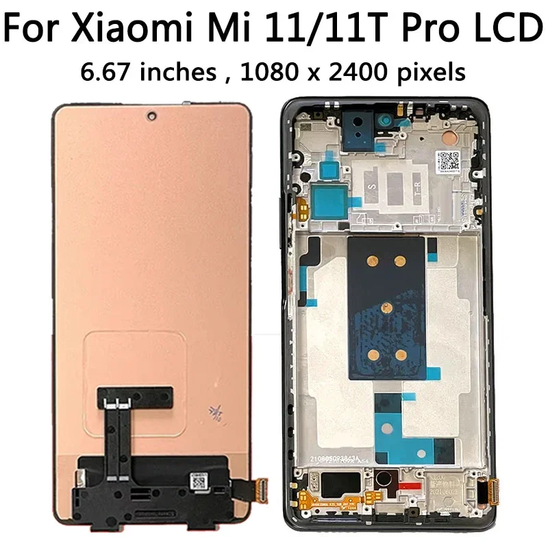 6.67“ AMOLED For Xiaomi 11T 21081111RG LCD Display Touch Screen Digitizer Assembly For Xiaomi mi 11T Pro 2107113SI  LCD