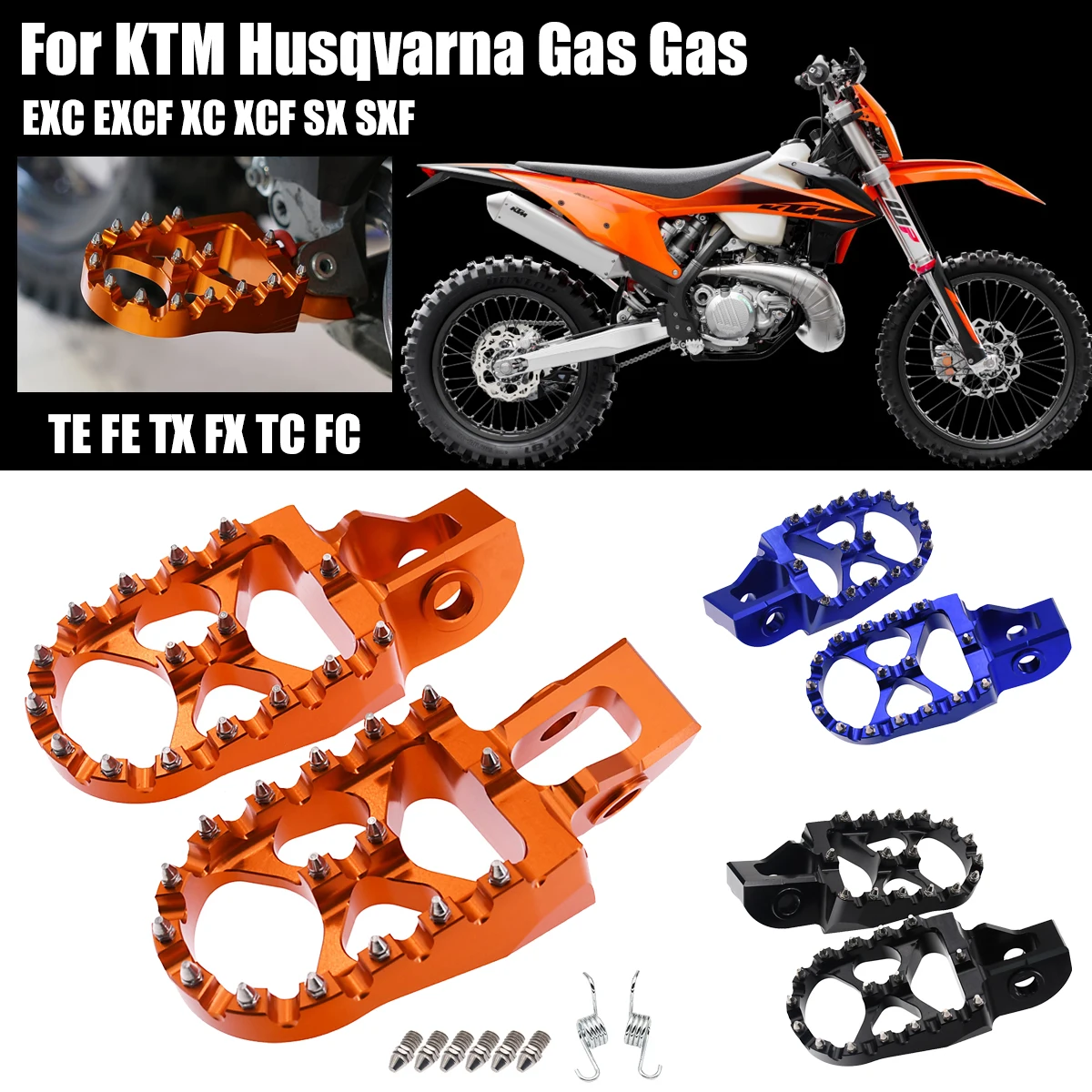 

NEW CNC Foot Pegs Footrests For Husqvarna TE FE FC TC TX FX 125 200 250 350 450 2016 2017-2022 2018 2019 FC250 FC350 FC450 2016