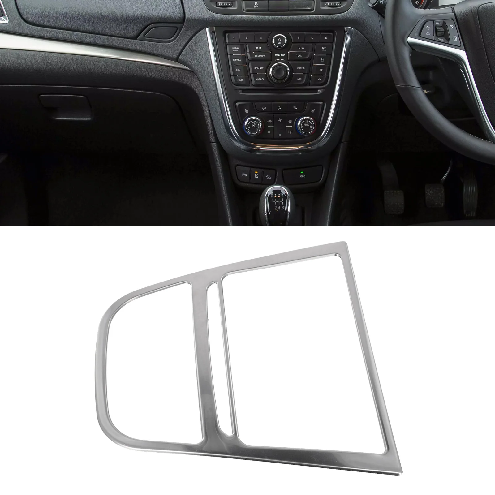 22 X 19.5 Cm Center Console Trim Weather Resistant Trim Precision Fit Design Stainless Steel Material Double-Sided Tape