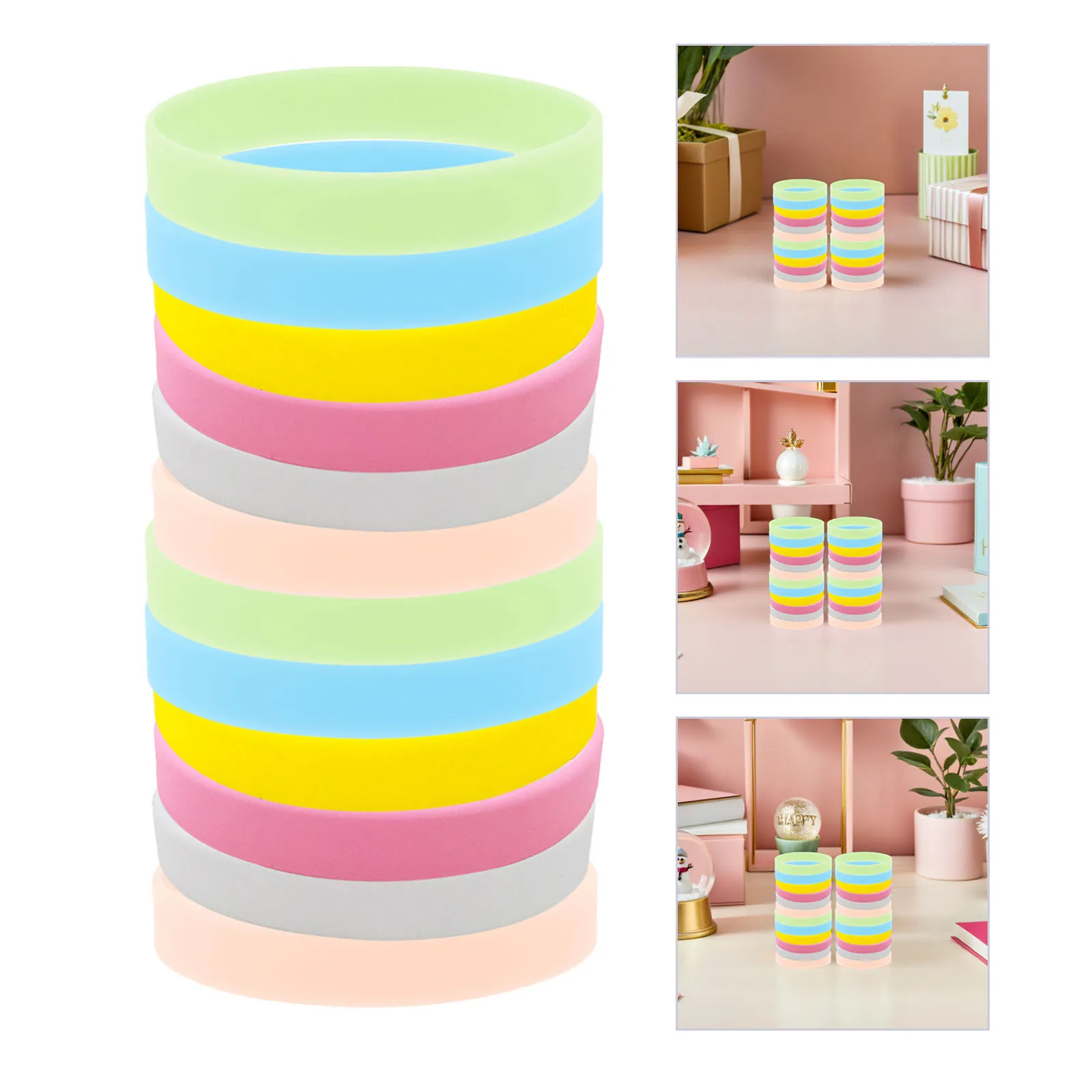 

24Pcs Glow in The Dark Wristbands Luminous Silicone Bracelets Party Favors Festival Concert Rave Accessories Glow Bracelets