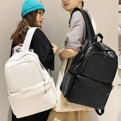 Grande capacidade de couro do plutônio das mulheres mochila dos homens legal viajar bagpack mochila escolar alta qualidade para meninas livro mochila casal