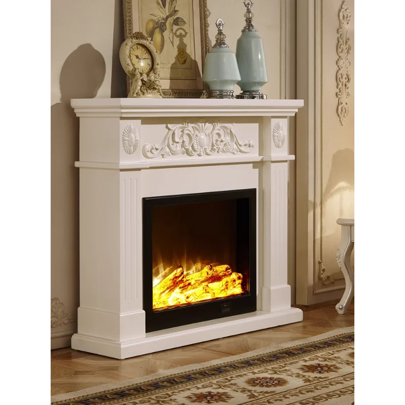 1.2 meters European fireplace decorative cabinet, custom American fireplace rack ivory white simple fireplace cabinet 8066