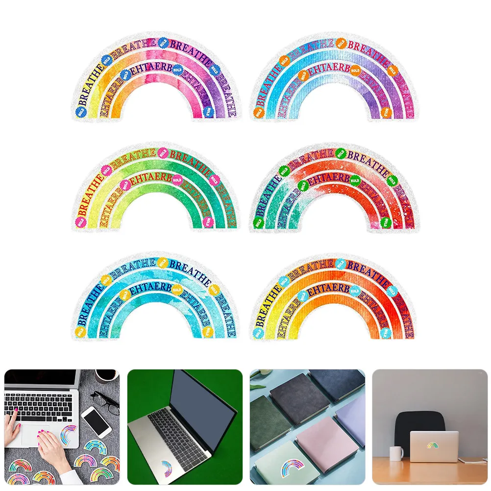 

6Pcs Calm Sensory Stickers Colorful Adhesive Decals for Uneasy Mood Breathing Soothing Decompression Tool Stickers for Desk