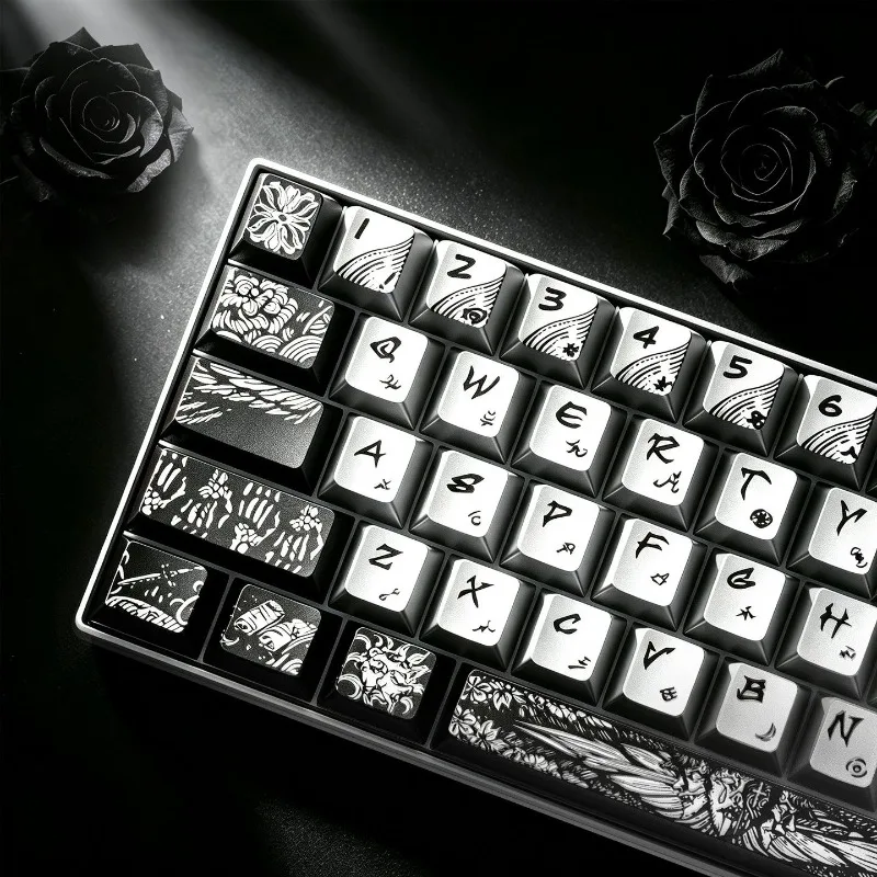 Windcap Fallen Angel Metallic Paint Version PBT Keycaps Mechanical Keyboard Custom Art Keycap PC Gaming Accessories Gift Collect