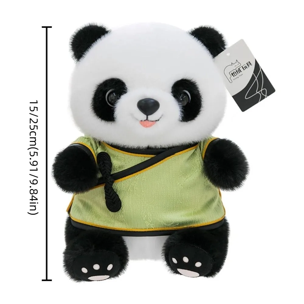 ผ้าไหม Hanfu Panda Plush ของเล่นสไตล์จีนหมอนนุ่ม Plush Panda จี้พวงกุญแจการ์ตูนตุ๊กตาสัตว์ของเล่น Xmas ปัจจุบัน