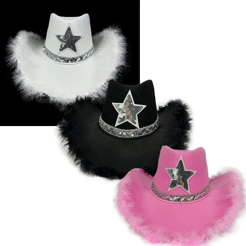 Glitter Crown Sequin Hat Wedding Women Girls Hat Feather Cap  display picture 2