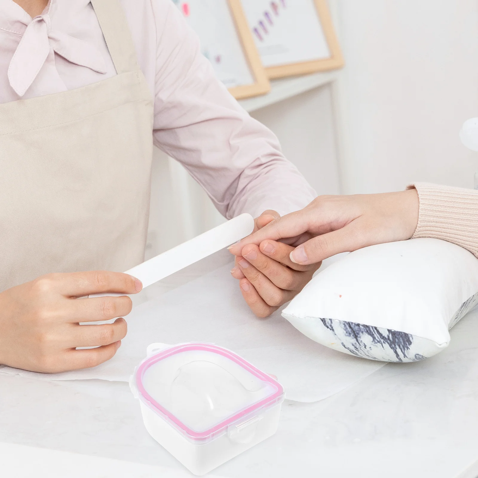 1 set manicure ciotola per ammollo delle unghie superficie liscia strumenti spa per le mani rimozione delle cuticole trattamento delle unghie esperienza rilassante