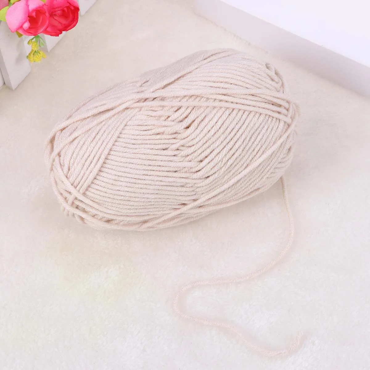 

50G Milk Cotton Yarn Chunky Knitting Wool For Crochet Hats Scarves Sweaters Diy Soft Warm Fiber Crafting Yarn Handmade