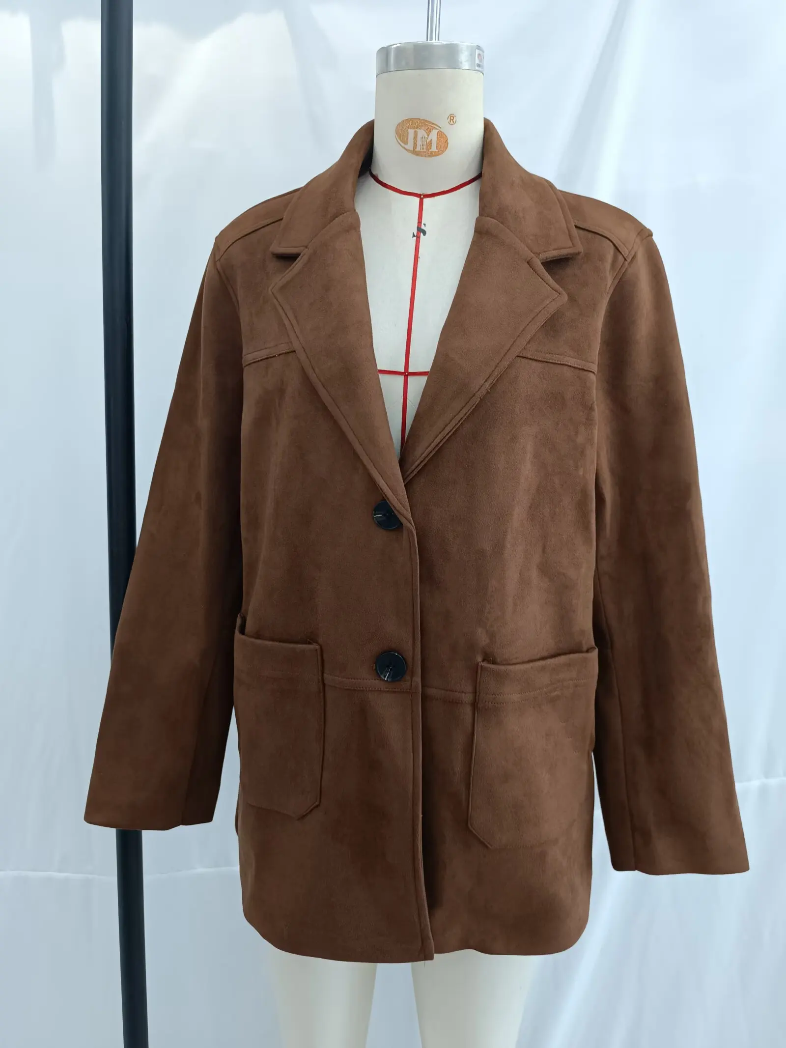 KONDALA Vintage Solido Elegante Donna Blazer Tessuto Scamosciato 2025 Autunno Office Lady Monopetto Chic Streetwear Capispalla Femminile